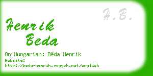 henrik beda business card